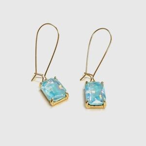 Elegant Gold and Blue Drop Earrings